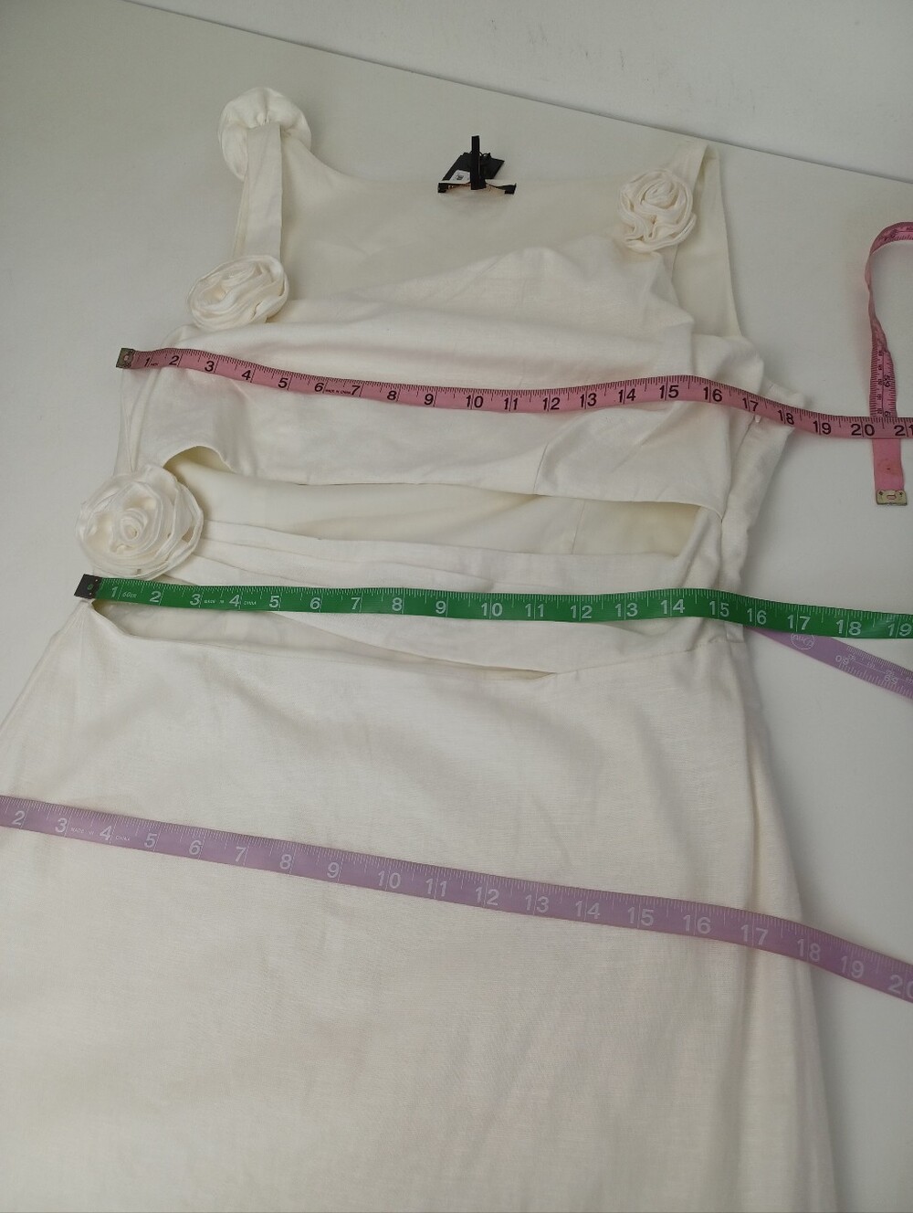 Maje Floral Appliqued Linen Blend Midi Dress Size 42 US 10 12 Feminine Cutout - Picture 13 of 16